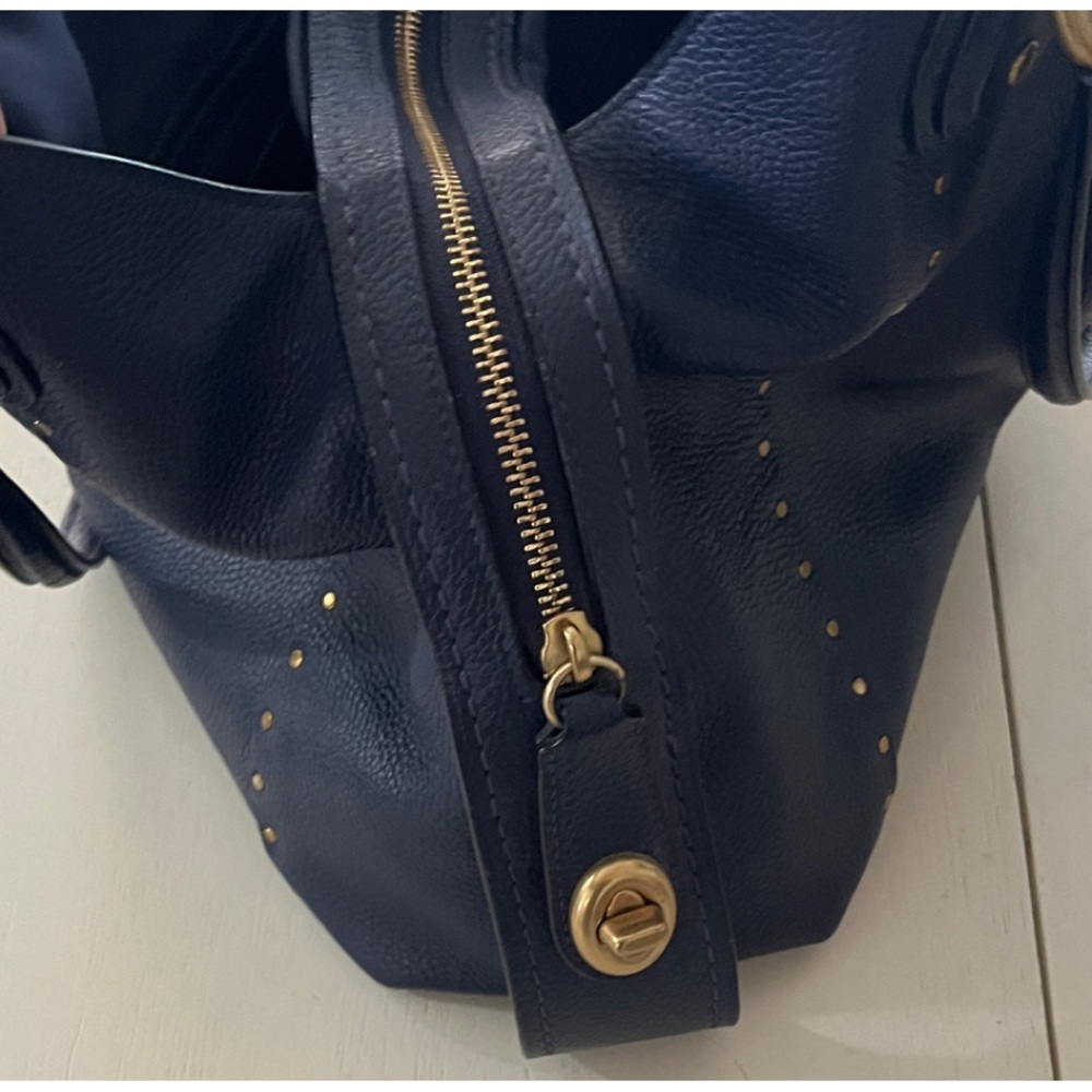 Coach Dark Blue Leather Shoulder Bag - Picture 4 of 9